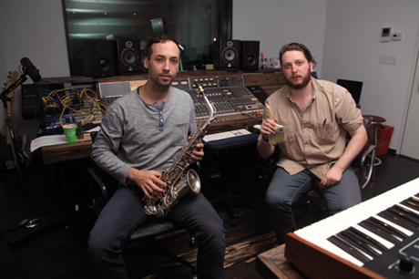 Tim Hecker and Oneohtrix Point Never in the studio