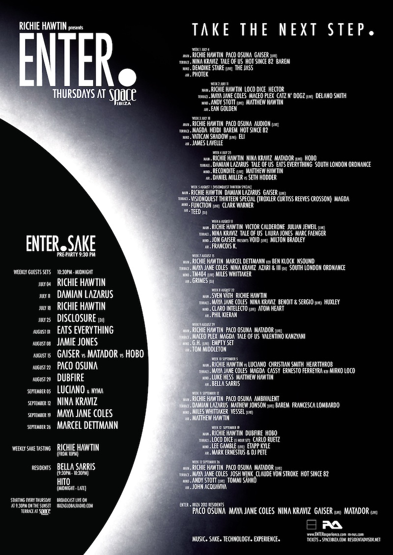 ENTER.'s final 2013 lineup