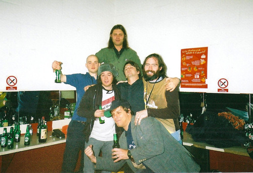Comets on Fire, backstage with Chris Corsano in 2006