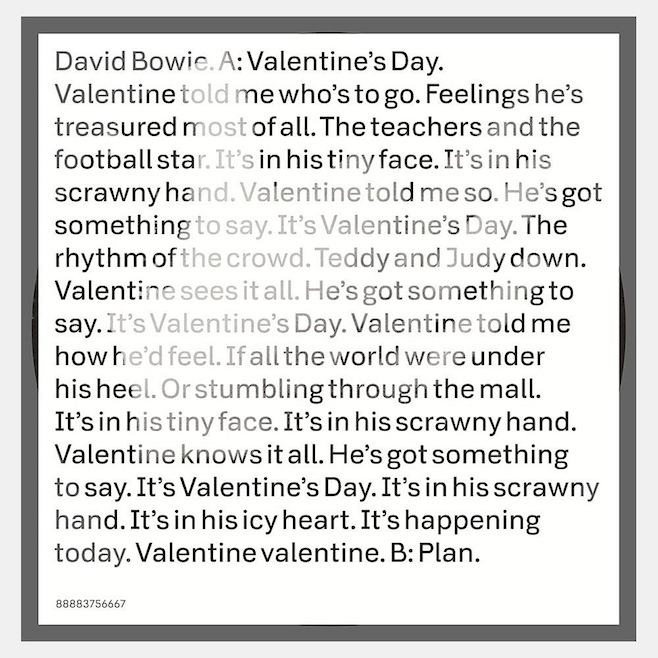 David Bowie's "Valentine's Day" single