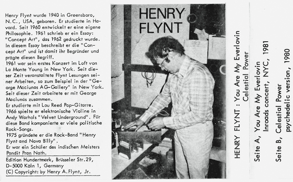 Henry Flynt cassette