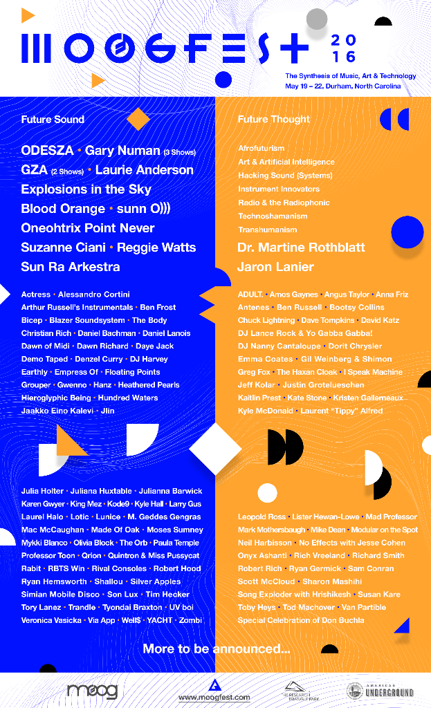 Moogfest 2016 lineup