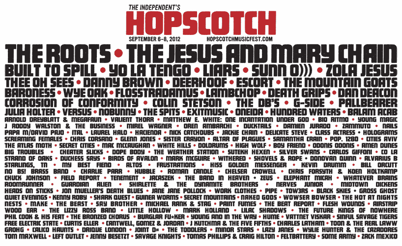 Hopscotch Music Festival 2012 flyer