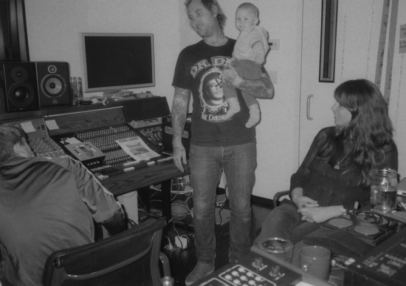 Peaking Lights in the studio with their son Mikko (Photo: Caroline Mort)