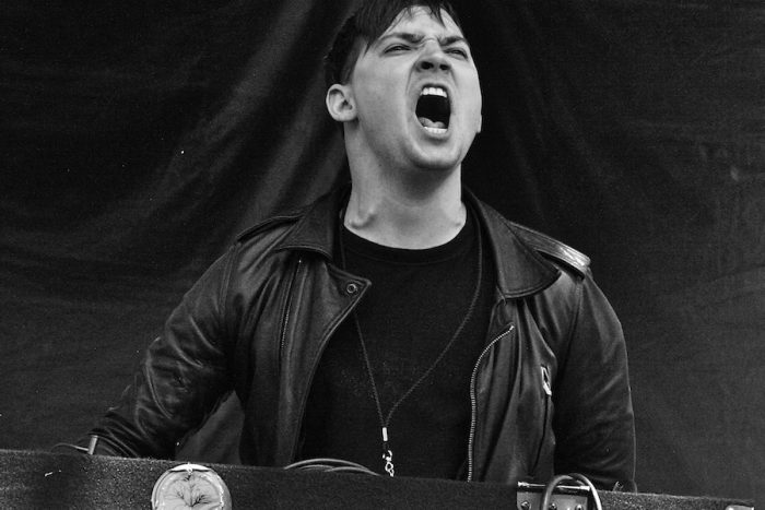 Dominick Fernow performing with Cold Cave