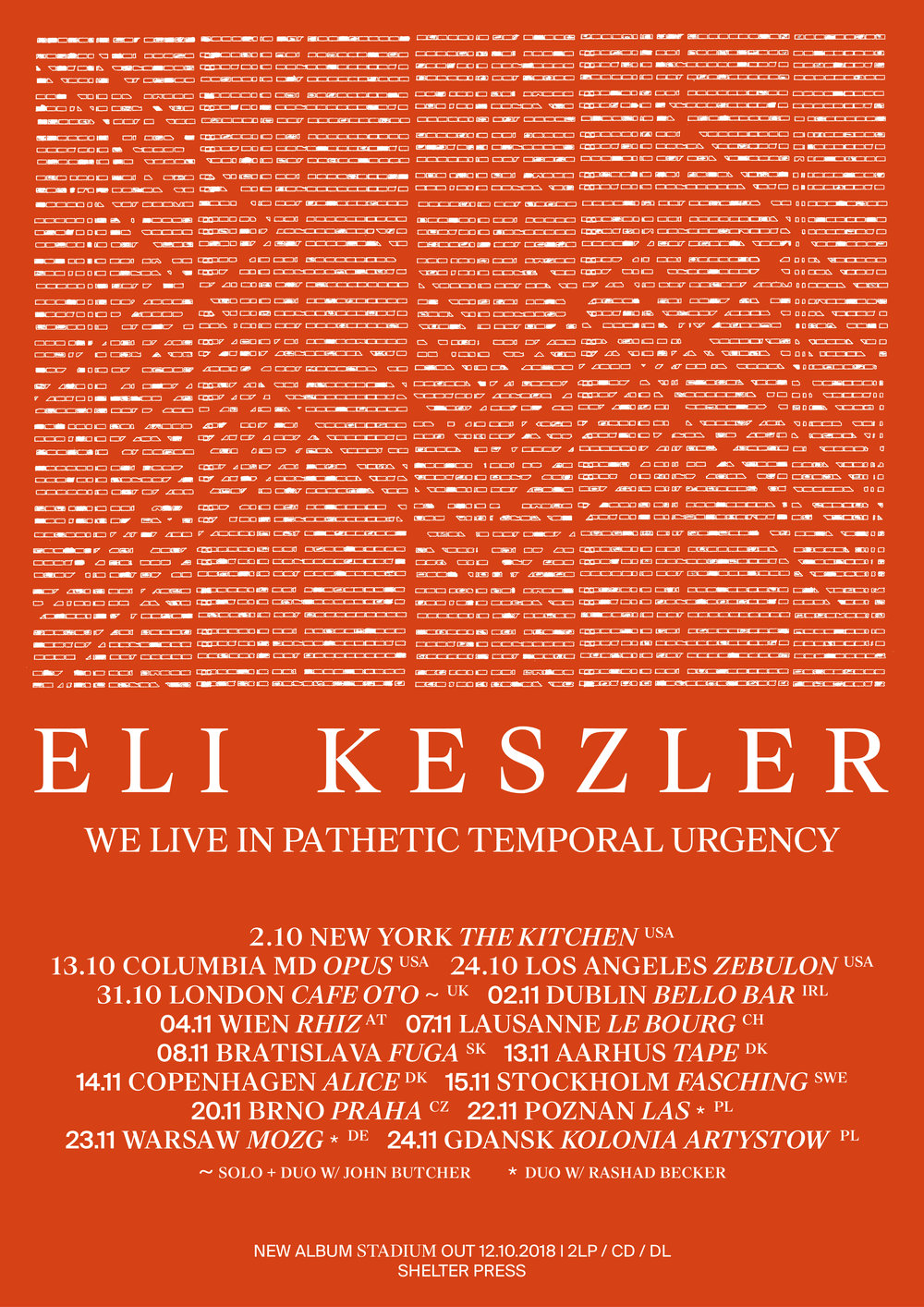 Eli Keszler tour flyer